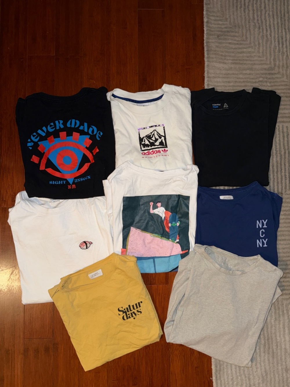 Men’s T-Shirt Bundle Size L (8 Pieces) Everlane Saturdays NYC Topman Basic Tees